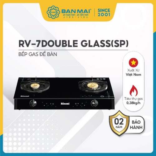 Bếp gas Rinnai RV-7Double-Glass(SP) mặt kính chính hãng