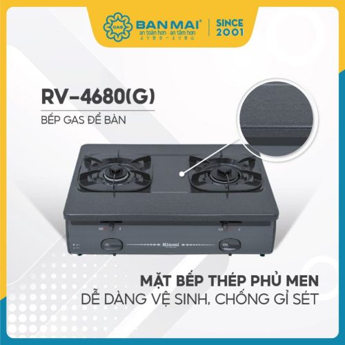 Bếp gas Rinnai RV-4680(G) mặt bếp tráng men